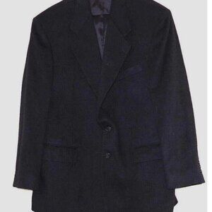 Adolfo Couture Vintage 2 Button Black Cashmere Blazer Men Sport Coat Size:42S